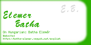 elemer batha business card